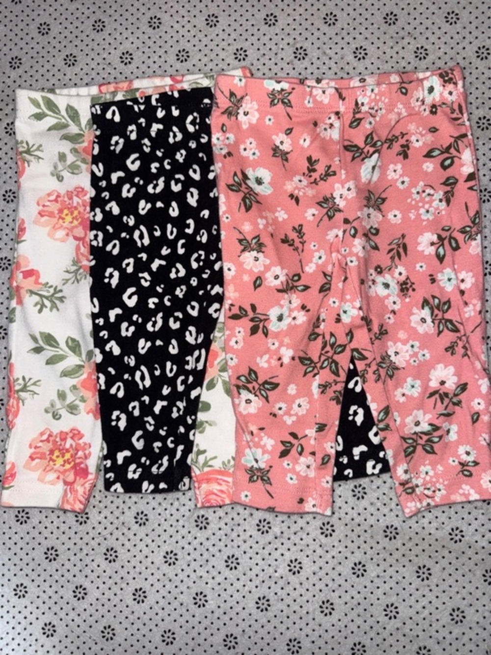 🛍 CUTE LITTLE GIRLS BUNDLE OF 3 LEGGINGS SIZE 6 MONTHS 🛍